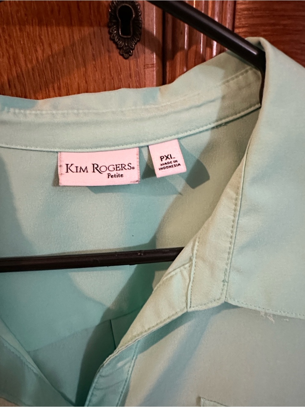 Kim Rogers Mint Green Casual Button-Down Shirt